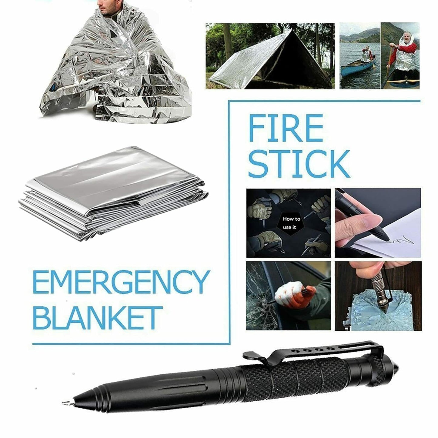 14-In-1 Outdoor Emergency Survival Kit for camping, hiking, and tactical use.