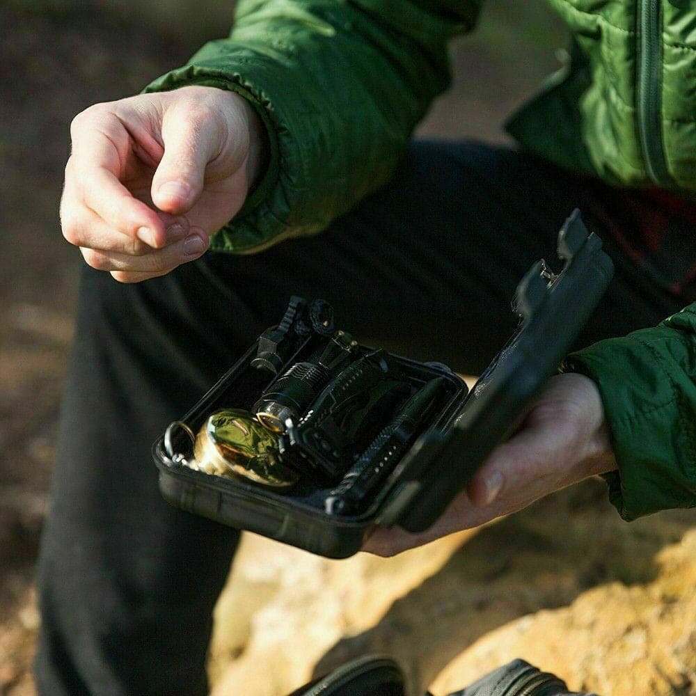 14-In-1 Outdoor Emergency Survival Kit for camping, hiking, and tactical use.