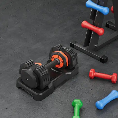 Quick-Fit 55lb Adjustable Dumbbell Set